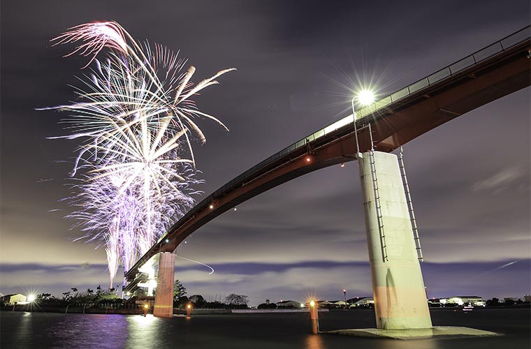 木更津恋物語 冬花火 in 恋人の聖地/中の島大橋